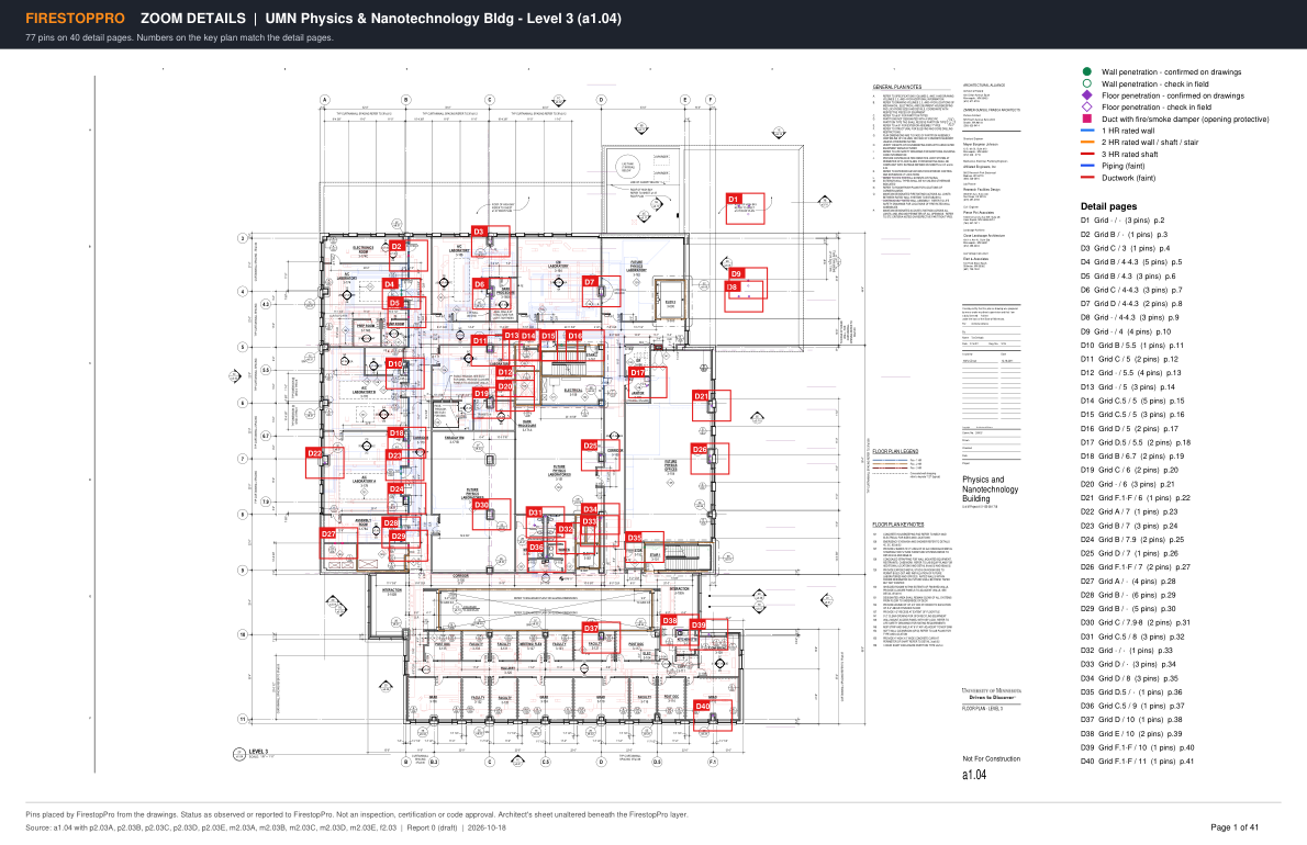 Key plan with each detail area outlined